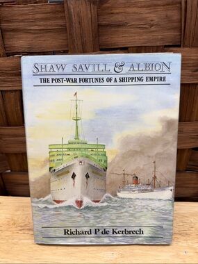 Vintage Maritime Book with Ship Illustration - Blue, Cream, Black